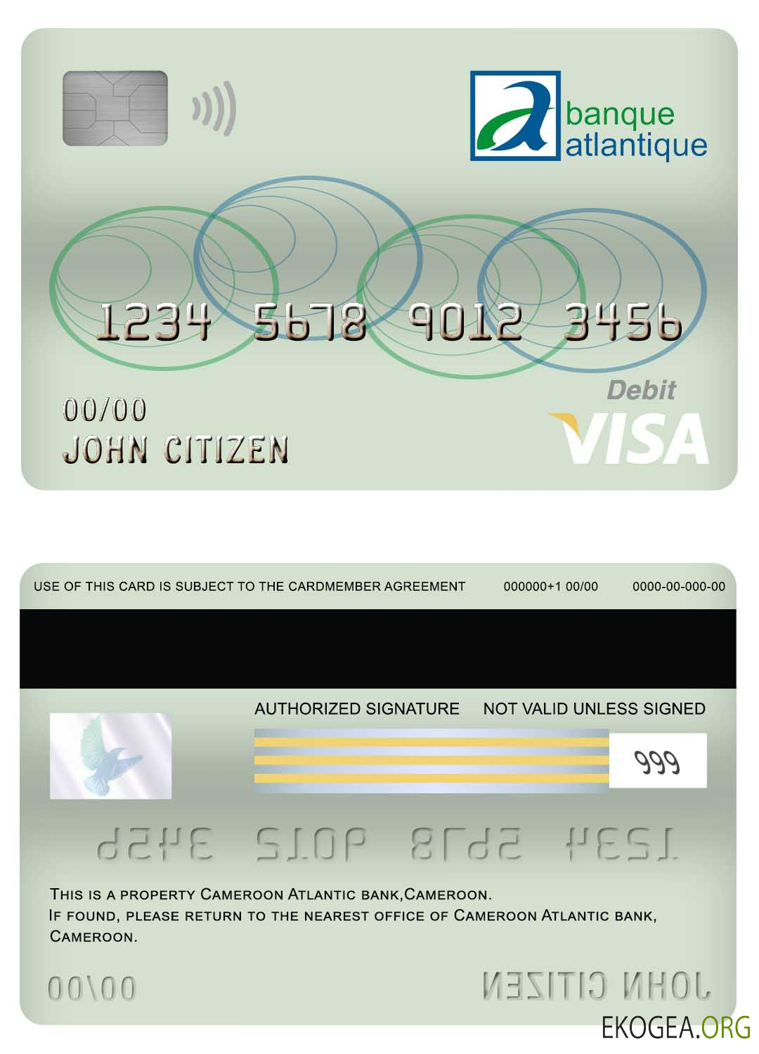 Carte de débit Visa Banque Atlantique Cameroun